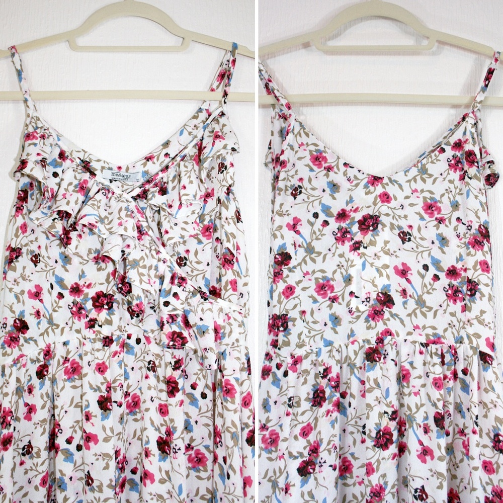 Ruffle Detail Faux Wrap Floral Maxi Dress NWT - Picture 5 of 8